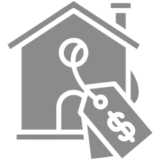 House with dollar price tag icon
